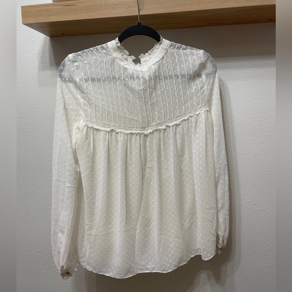 Zara trafaluc romantic white blouse size small - Picture 3 of 5